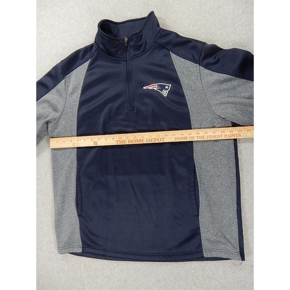 New England Patriots NFL Football 1/4 Zip Pullover Sweatshirt (Men's XL) Blue - Picture 4 of 10